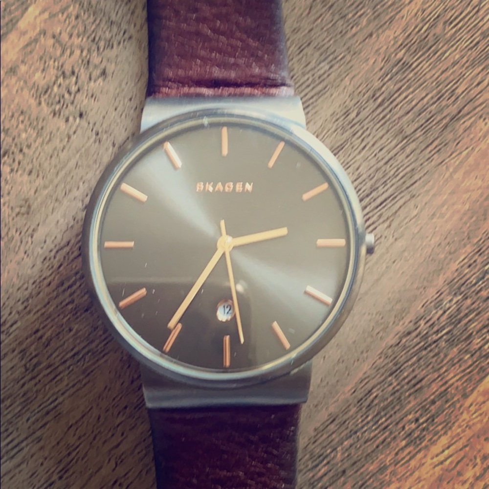 Brown Leather Skagen Watch